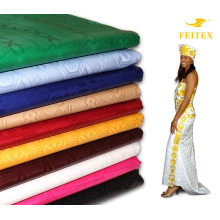 Riche de Bazin de coton de tissu teint par 2017 de ventes pour des robes sexy africaines